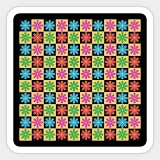 Daisy Checkered Pattern Sticker